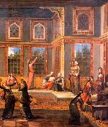 Harem scene with the Sultan Jean-Baptiste Van Mour
